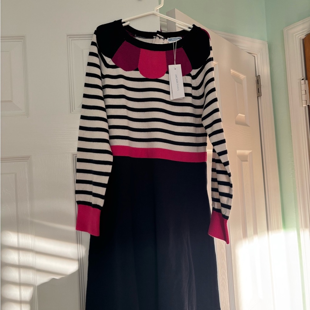 Jacadi Navy and White Girls Dress